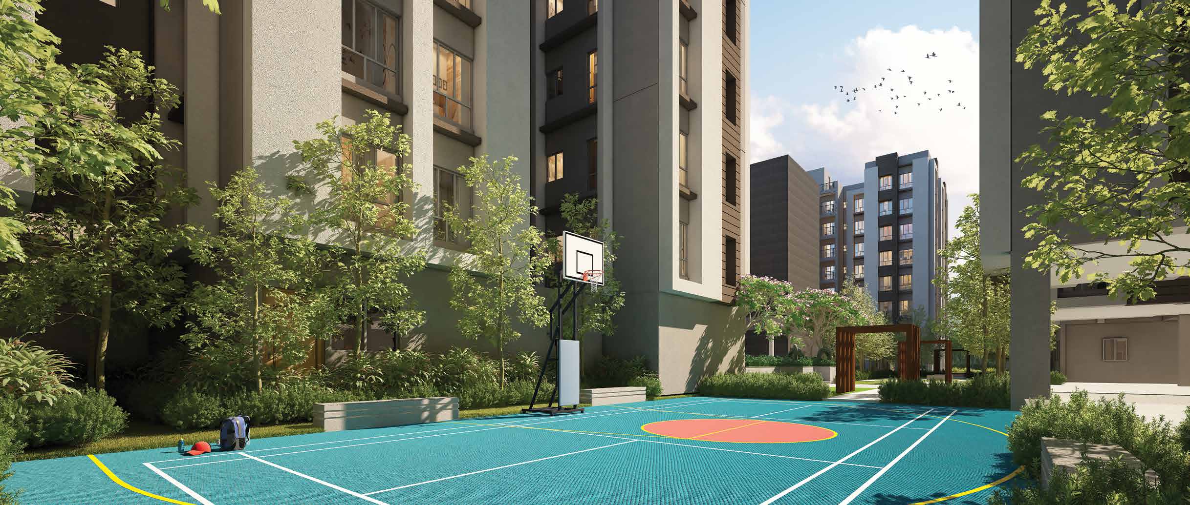 Srijan Eternia lush green multipurpose sports court